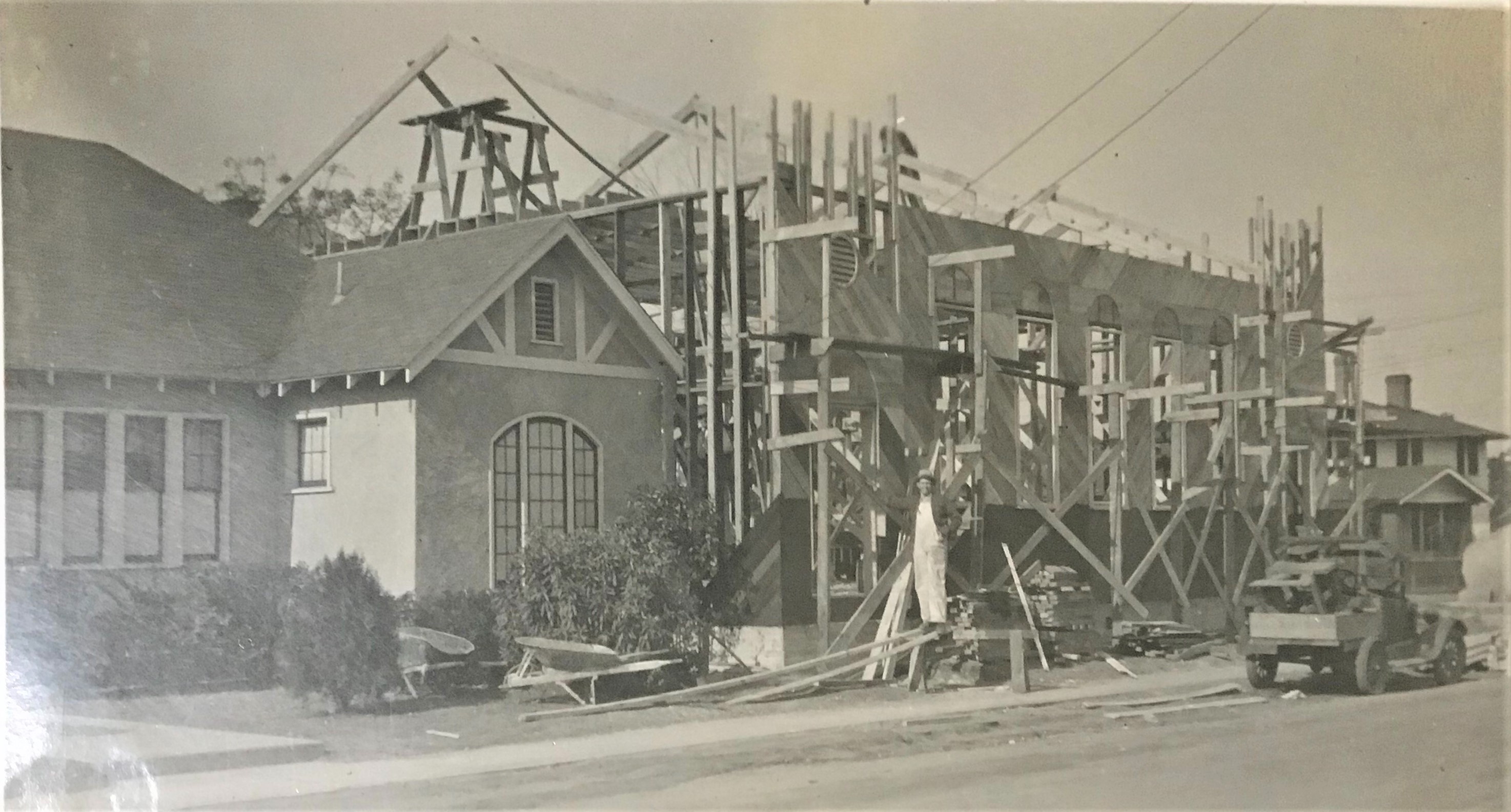 Church building in progress - Southern States Mission - 1935